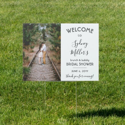 Any Theme Bridal Shower 2 Photo Chic Welcome Yard Sign