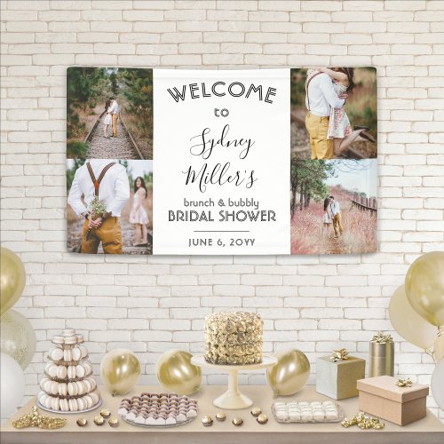 Any Theme Bridal Shower Elegant 4 Photo Welcome Banner