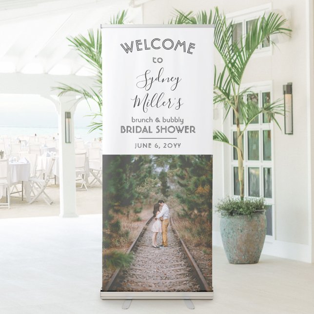 Any Theme Bridal Shower Elegant Photo Welcome Retractable Banner (Creator Uploaded)