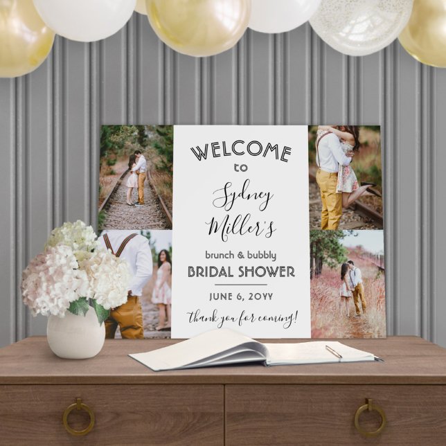 Any Theme Bridal Shower Welcome 4 Photo Collage Foam Board (Creator Uploaded)