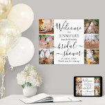 Any Theme Bridal Shower Welcome 6 Photo Collage Poster<br><div class="desc">Welcome guests to a stylish bridal shower celebration with an elegant custom 6 photo collage 18"x24" poster. Pictures and all text are simple to personalize. The "brunch & bubbly" party theme can easily be deleted or changed to another idea such as backyard bliss, garden tea party, french boho chic, Miss...</div>