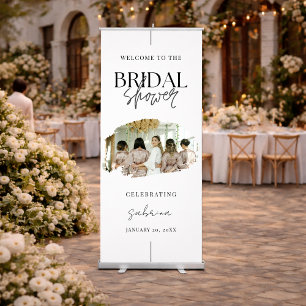 Any Theme Bridal Shower Welcome Custom Photo Retractable Banner