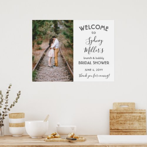 Any Theme Bridal Shower Welcome Elegant Photo Poster