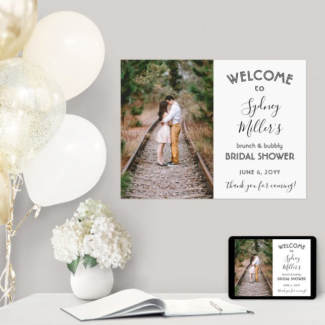 Any Theme Bridal Shower Welcome Elegant Photo Poster (Creator Uploaded)