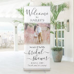 Any Theme Bridal Shower Welcome Elegant Photo Retractable Banner<br><div class="desc">Welcome guests to a stylish bridal shower with an elegant custom photo retractable vertical party banner. Picture and all text are simple to personalize. (IMAGE PLACEMENT TIP: An easy way to center a photo exactly how you want is to crop it before uploading to the Zazzle website.) The modern minimalist...</div>