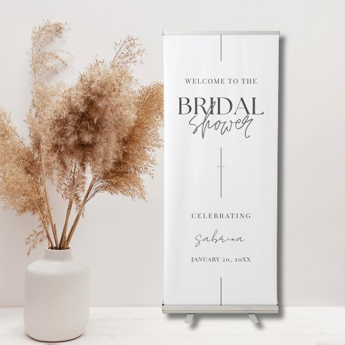 Any Theme Bridal Shower Welcome Elegant Retractable Banner