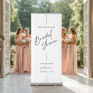 Any Theme Bridal Shower Welcome Modern Retractable Banner