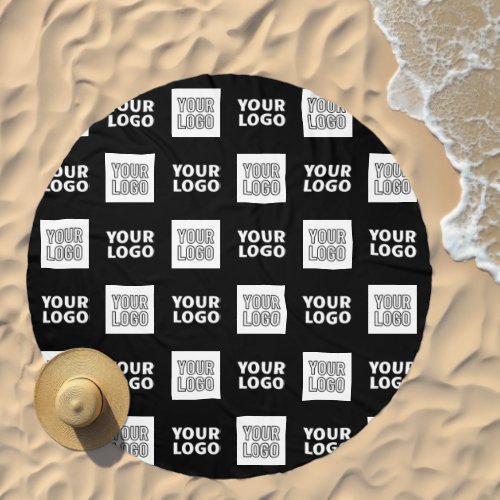 Any Two Logos or Images Repeating Pattern Beach Towel