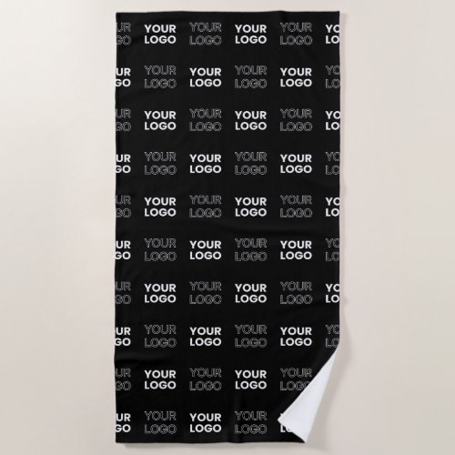 Any Two Logos or Images Repeating Pattern Beach Towel