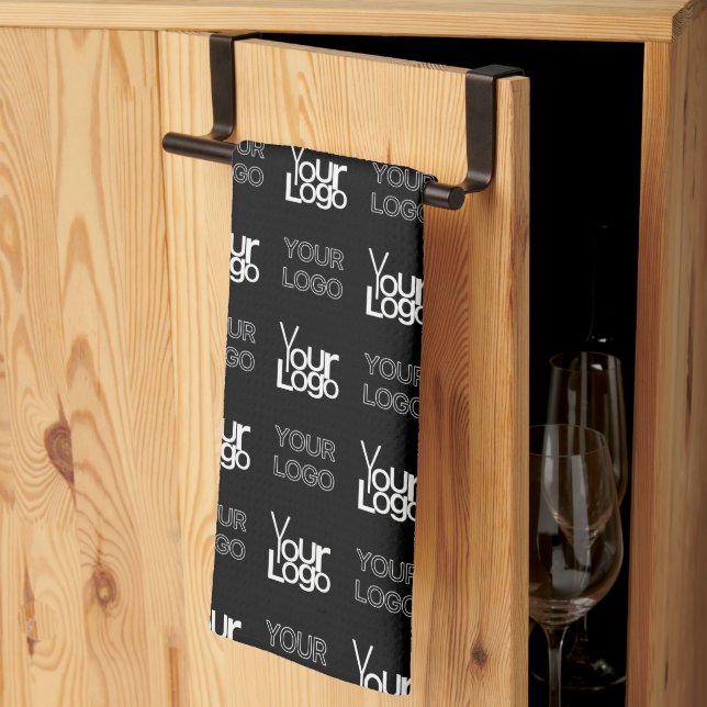 Any Two Logos or Images Repeating Pattern Kitchen Towel (Thirds Fold)