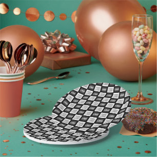 Any Two Logos or Images Repeating Pattern Paper Plates