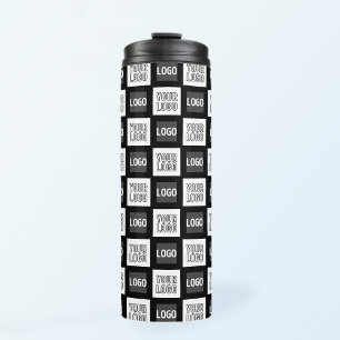 Any Two Logos or Images Repeating Pattern Thermal Tumbler