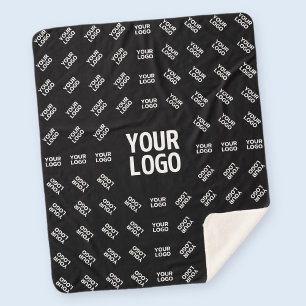 Any Uploaded Image Design or Logo Unique Patten Sherpa Blanket