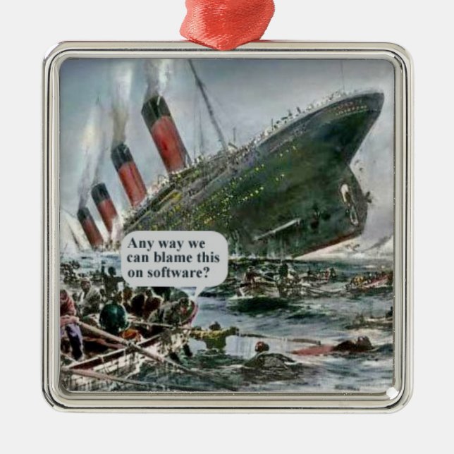 Any Way We Can Blame This On Software? Metal Ornament (Front)