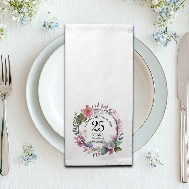 Any Wedding (25) Elegant Floral Anniversary Cloth Napkin (Creator Uploaded)
