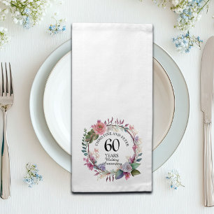 Any Wedding (60) Elegant Floral Anniversary Cloth Napkin