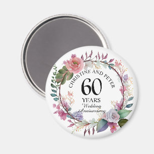 Any Wedding (60) Elegant Floral Anniversary Favor  Magnet