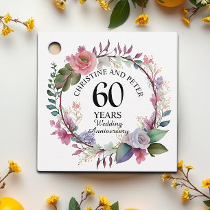 Any Wedding (60) Elegant Floral Anniversary Favor Tags