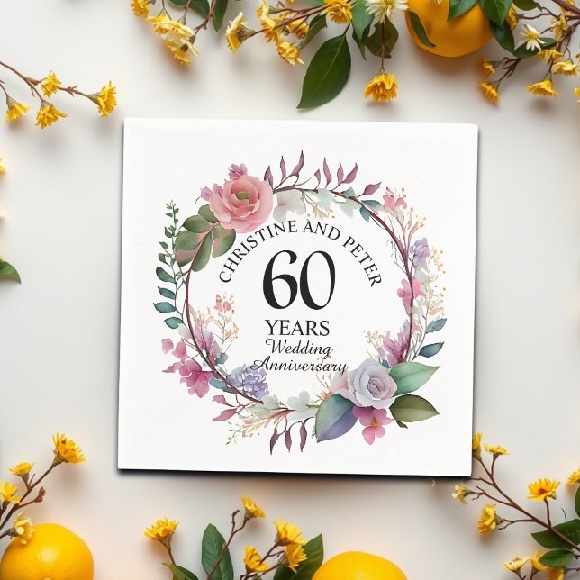 Any Wedding (60) Elegant Floral Anniversary Napkins (Creator Uploaded)