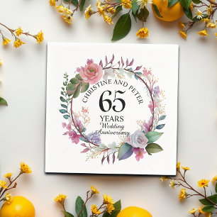 Any Wedding (65) Elegant Floral Anniversary Napkins