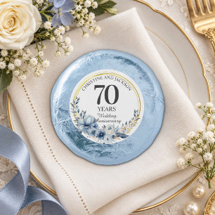 Any Wedding (70) Elegant Blue Floral Anniversary Dipped Oreo Cookie Favors