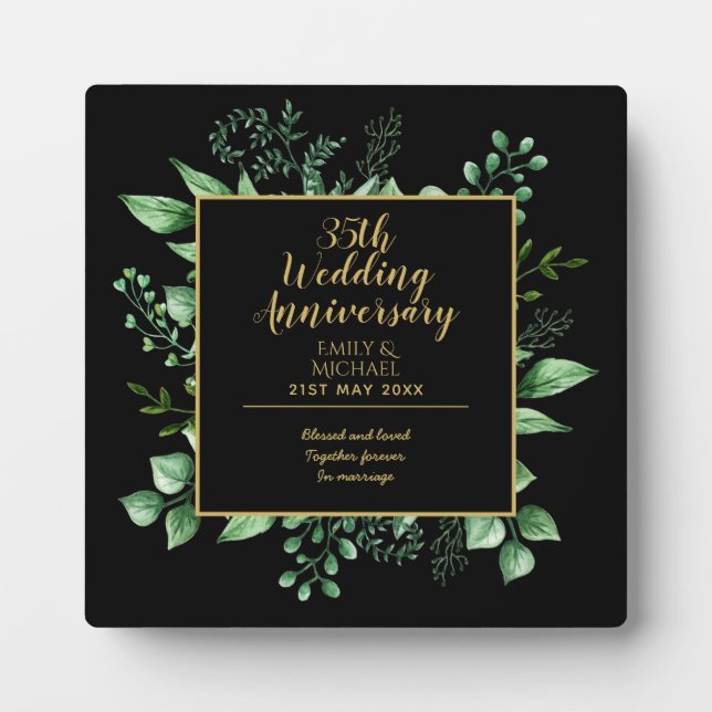 ANY Wedding Anniversary Gift - Personalized Plaque (Front)