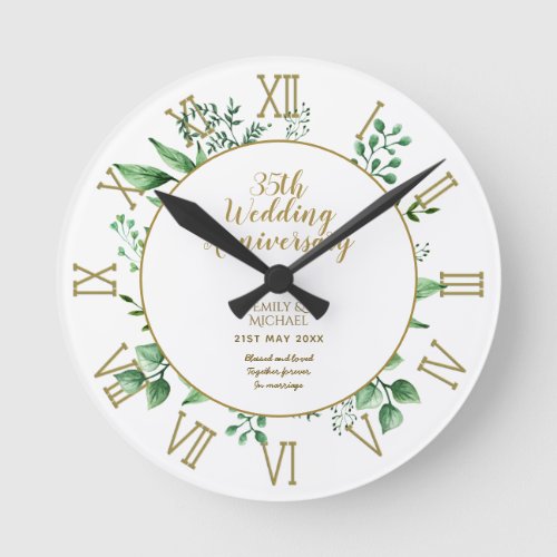 ANY Wedding Anniversary Gift _ Personalized Round Clock