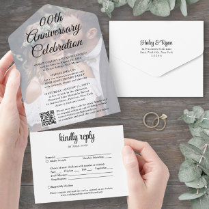 ANY Wedding Anniversary Photo QR Code We Still Do All In One Invitation