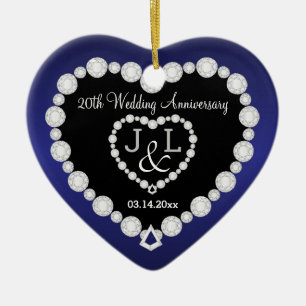 Any Wedding Anniversary Sapphire Blue DIY Text Ceramic Ornament