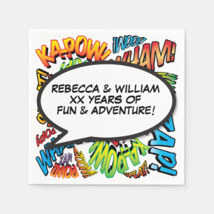Any Wedding Anniversary Speech Bubble Comic Book Napkins