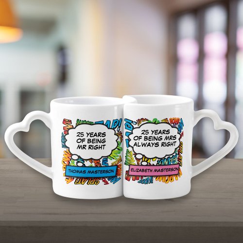 Any Wedding Anniversary Thought Bubbles Coffee Mug Set