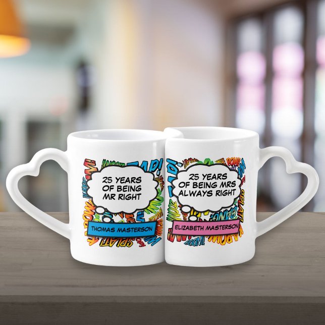 Any Wedding Anniversary Thought Bubbles Coffee Mug Set (Any Wedding Anniversary Thought Bubbles Coffee Mug Set)