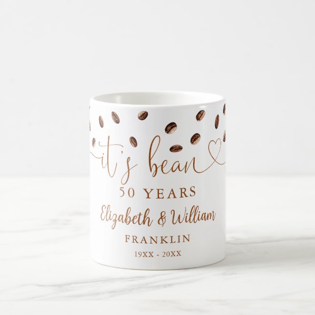 Any Wedding Anniversary Year Coffee Themed Mug (Center)