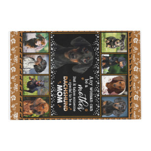Any Woman Can Be A Dachshund Mom Dog Love Blanket Placemat