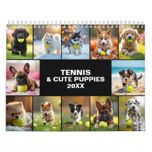 Any year 🎾 12 Months of Tail-Wagging Tennis Joy Calendar