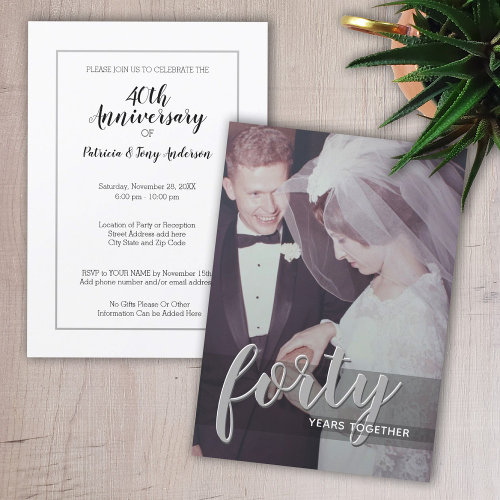 ANY YEAR - 40th Wedding Anniversary & Photo