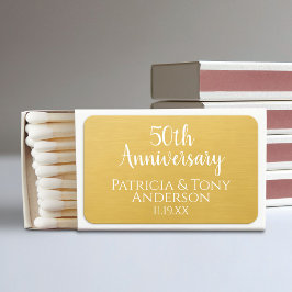 ANY YEAR - 50th Wedding Anniversary Gold Matchboxes