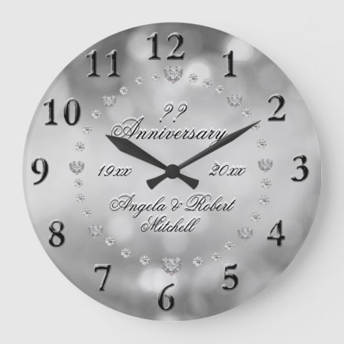 Any Year Anniversary Elegant Large Clock