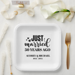 Any Year Anniversary Personalized Paper Plates