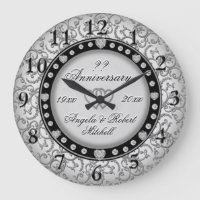 Any Year Anniversary Silver Large Clock