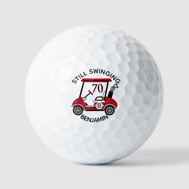 ANY YEAR Birthday Custom Cart Monogram Name  Golf Balls (Front)