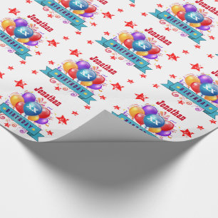 Any Year Birthday Festive Colorful Balloons V04A Wrapping Paper