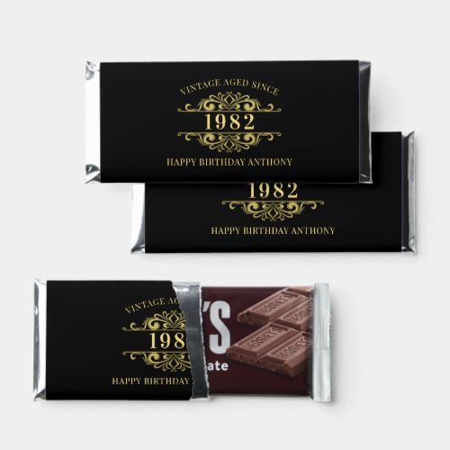 Any Year  Black  Gold Milestone Birthday Favor Hershey Bar Favors