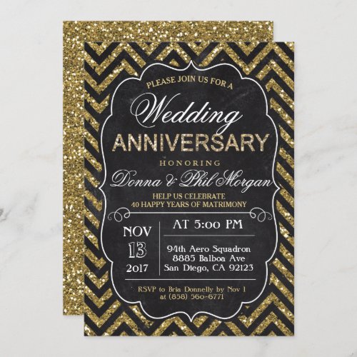 ANY YEAR _ CHALK Wedding Anniversary Invitation