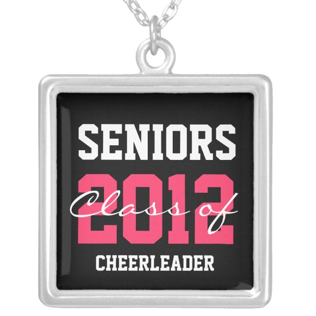 Any Year Class of... Sporty Pink+Black Necklace (Front)