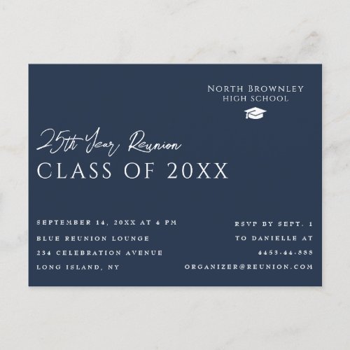 Any Year Class Reunion Design Invitation Postcard