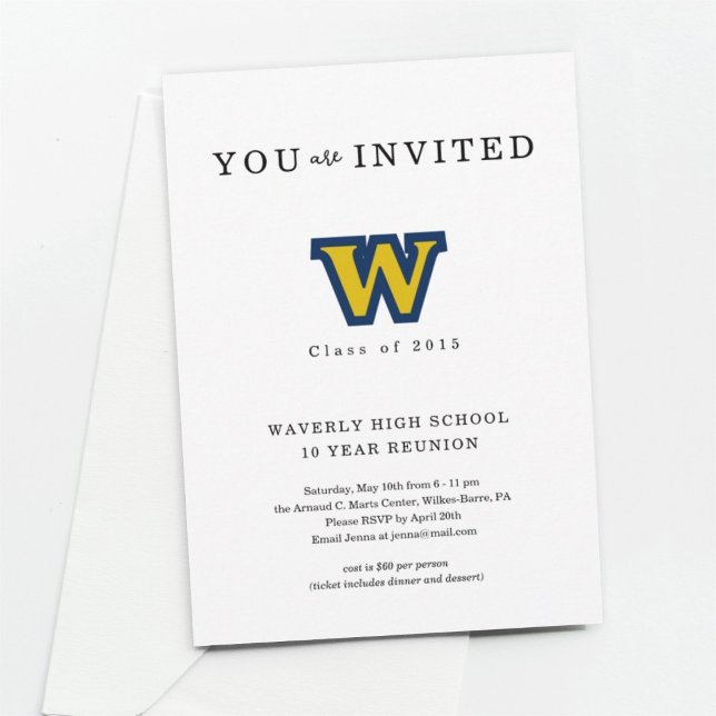 Any Year Class Reunion Invitation with Logo (Creator Uploaded)
