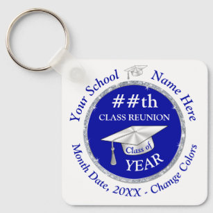 Any YEAR, Class Reunion Souvenirs, Change COLORS Keychain
