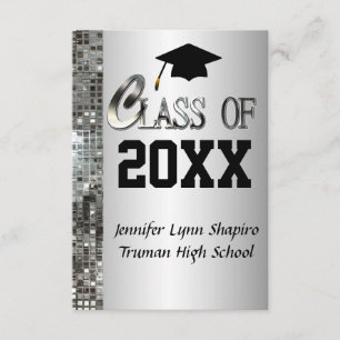 Any Year Classy Silver Graduation Invitations