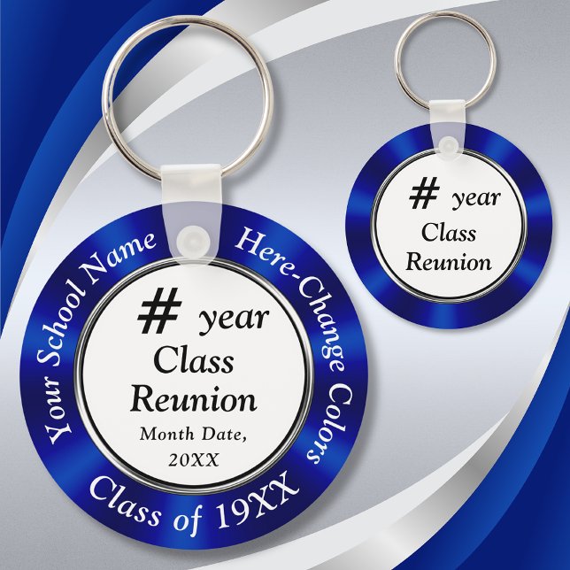 ANY YEAR, COLORS Personalized Class Reunion Gifts Keychain (10 year class reunion ideas. 10 year reunion, for high school reunion or ANY YEAR. )